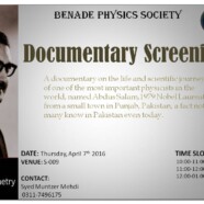 BPS to screen a Documentary on Dr Abdus Salam