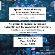 SCS to hold a lecture on ‘Strategies to Optimize Returns on Scientific & Technological Investments’