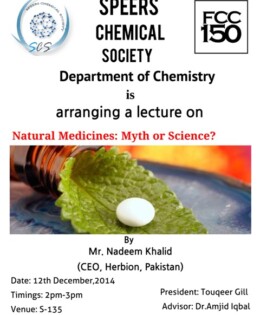 SCS to hold lecture on Natural Medicines: Myth or Science