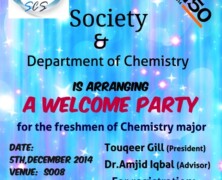 Join SCS for Welcome Party for Chemistry majors