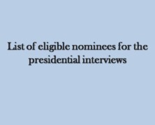 List of eligible nominees for presidential interviews