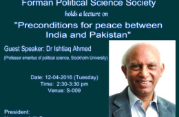 FPSS to hold a lecture on Preconditions for Peace Between India and Pakistan