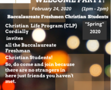 CLP to hold Welcome Party for Christian Freshmen