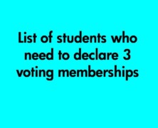 List of students who need to declare 3 voting memberships